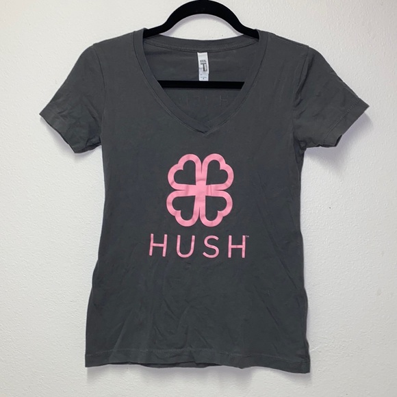 Hush T-shirt Four Leaf Clover Pink and Gray - Picture 1 of 4